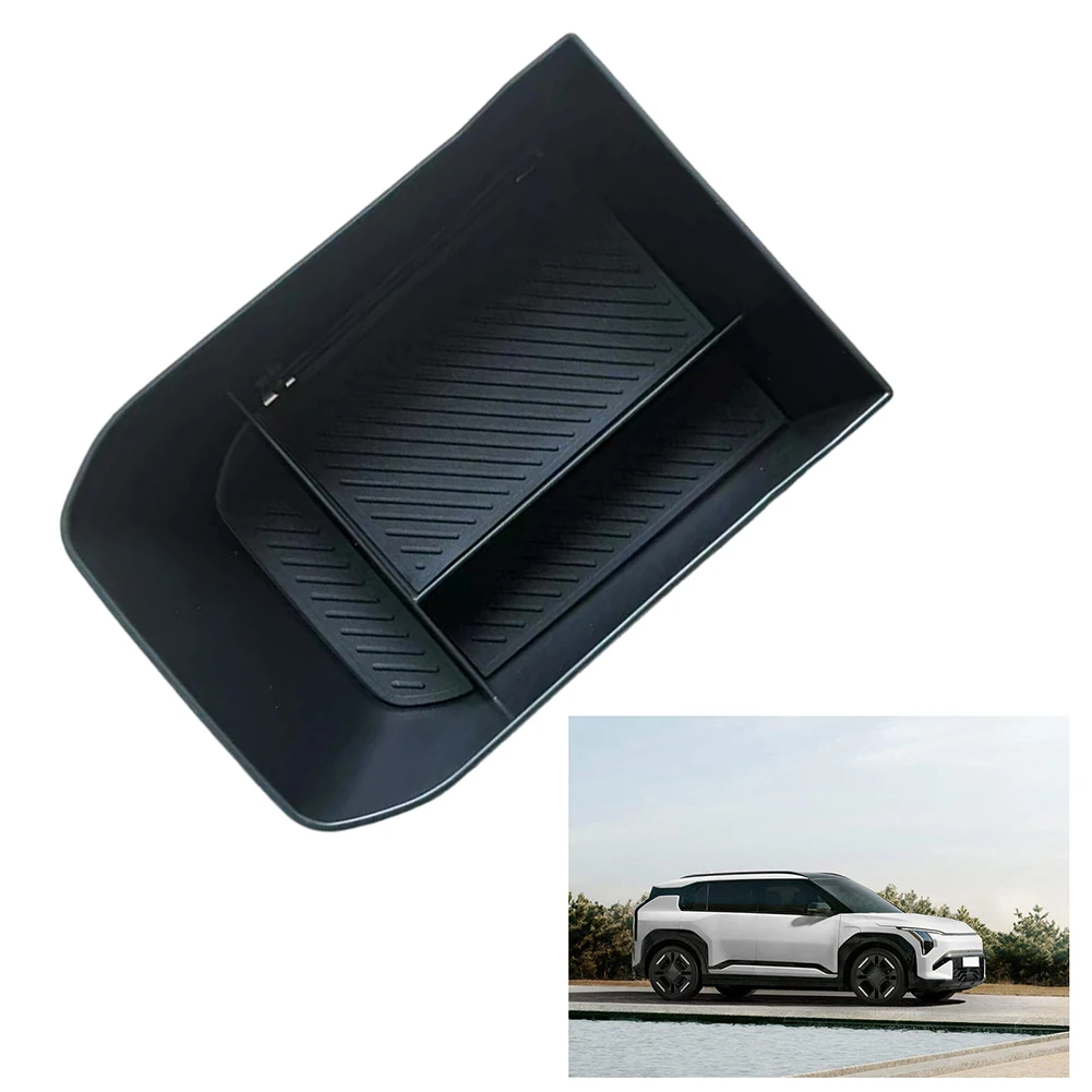 1 pçs console central do carro apoio de braço caixa armazenamento frontal organizador recipiente bandeja para kia ev3 console central caixa armazenamento braço