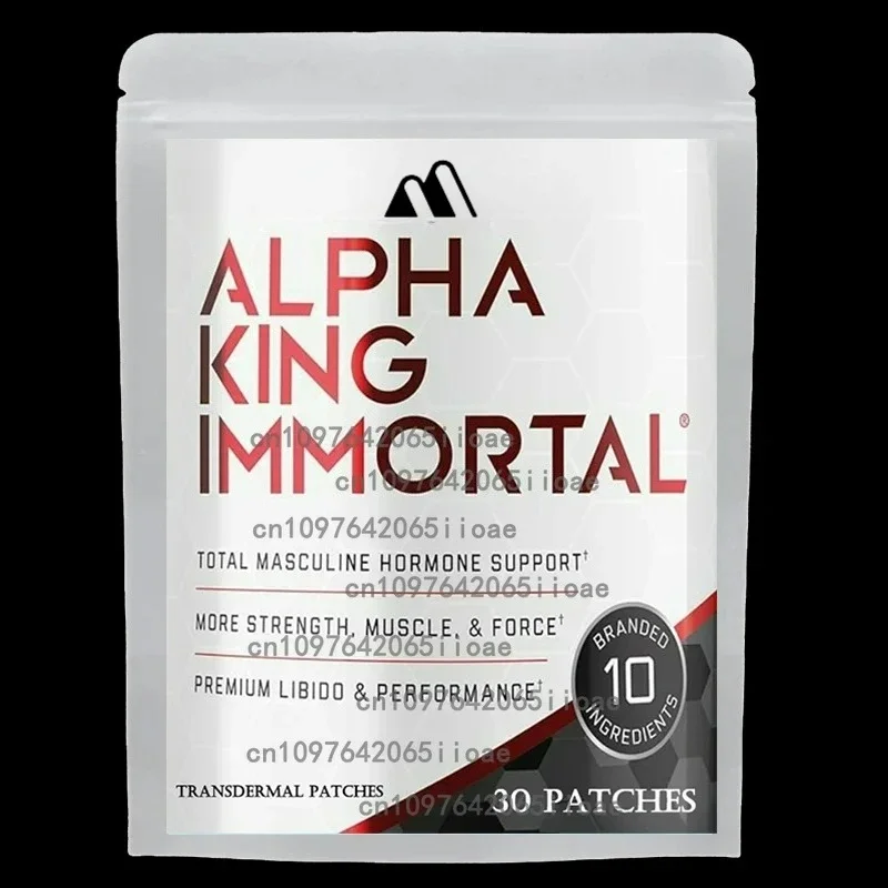 

30 Patches Alpha King Immortal Testosterone Booster for Men Transdermal Patches, with Zinc