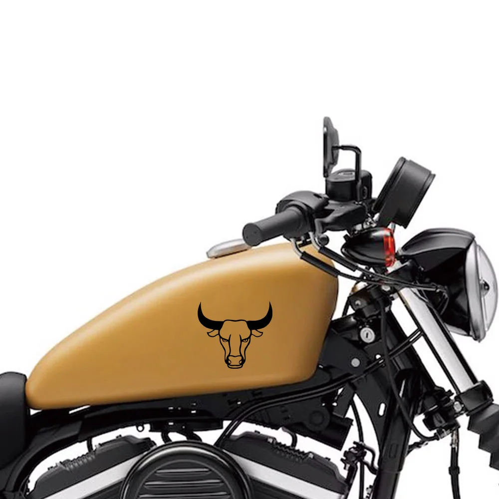 Funny bull head cartoon car stickers, waterproof vinyl material decals, small accessories for motorcycles and helmets