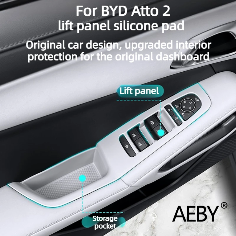 

AEBY For BYD Atto 2 2024-2025 Door Window Button Panel Protective Cover, High Quality Silicone Protective Pad, Car Accessories