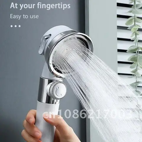 

ABS Perforated 3 Mode High Pressure Adjustment Switch Water-Saving Handheld Shower Head Bath Nozzle Bathroom Shower Head