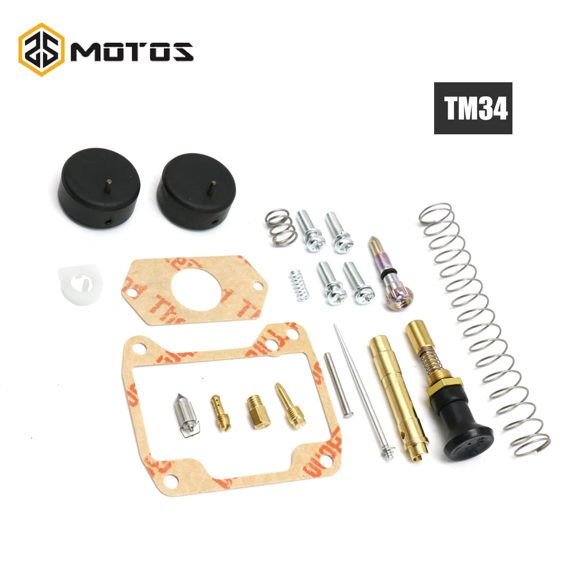 ZS MOTOS Motorcycle For Mikun TM34 Carburetor Repair Rebuild Kit Float Gasket Jets Choke Needle Starter Spring TM34 Repair Kit