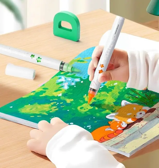 

36 шт., ручка для рисования граффити «сделай сам», для студентов, детского сада, нетоксичная, моющаяся, прямая, жидкая, с мягкой головкой, акриловая ручка