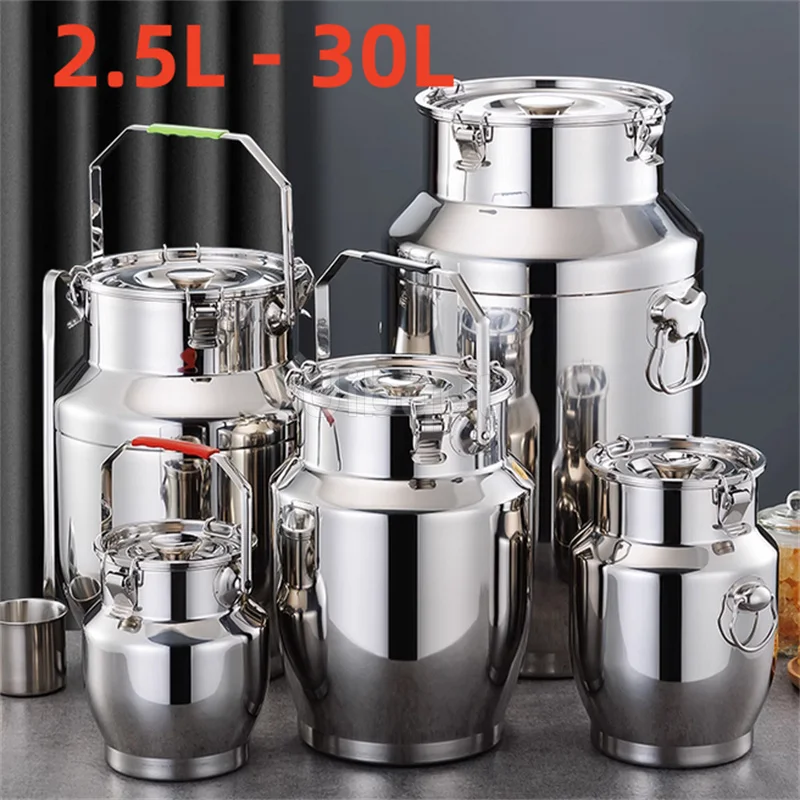 Tanque sellado de acero inoxidable, barril de vino de aceite de arroz de gran capacidad, lata de té, cubo de leche, barril de aceite comestible, tarro de vino, tanque sellado