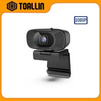 TOALLIN Full HD 1080P Webcam with Privacy Shutter, Streaming Web Camera Auto with Microphone, USB Mini Camera for Laptop Desktop