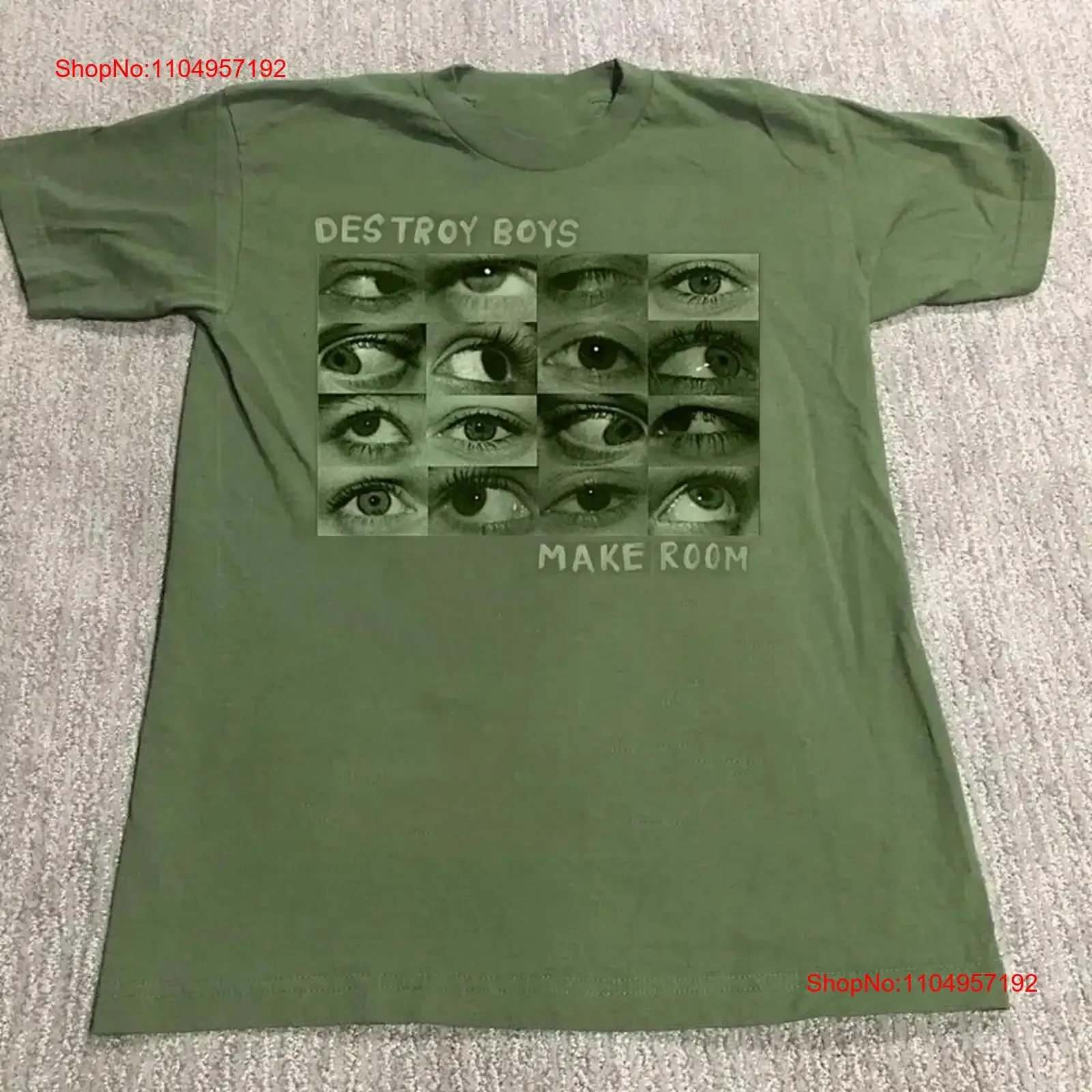 Destroy Boys make room 100 Cotton Military Green T Shirt KK1574 vintage Washed Top For Everyday Wear Stylish Comfortable