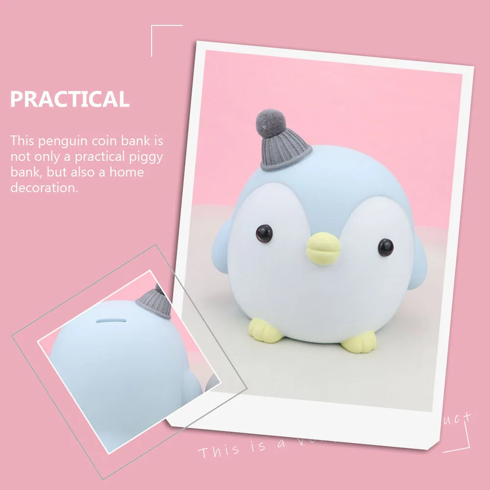 クリエイティブなペンギンの形をしたコインジャー 細かい細工 子供用マネーホルダー ホームオフィスの装飾 ホリデープレゼント