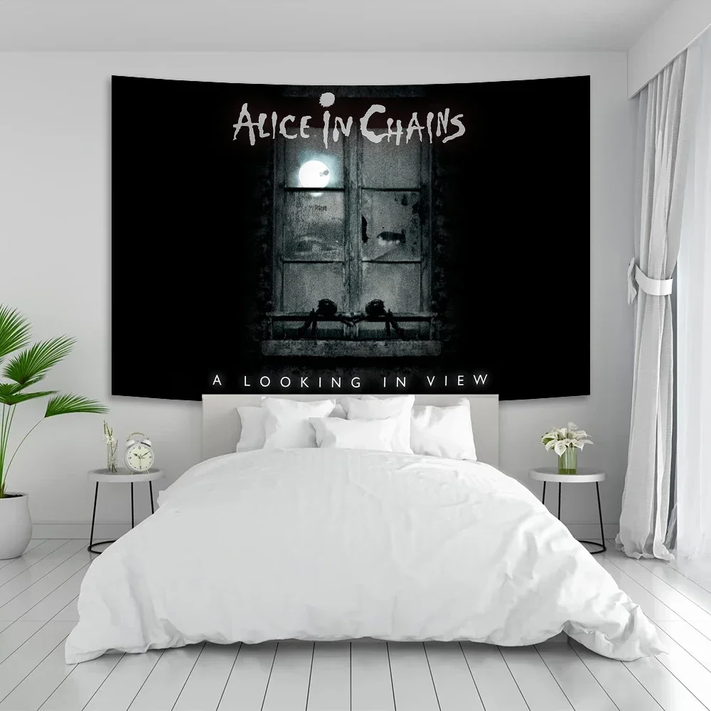 200x150cm 79x59 in Alice In Chains Poster Classic Band Tapestry Painting Wall Art Bar Cafe Bedroom Home Decor