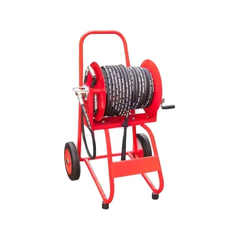 Continuous flow reel steel frame drum crank wall-mounted truck for industrial fire protection supporting cabinet trolley