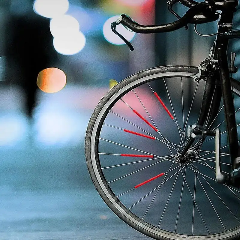 12pcs Bike Spoke Reflector Decoration Reflector Wheel Rim Light Reflective Mount Clip Tube Warning Strip Bicycle Accessories