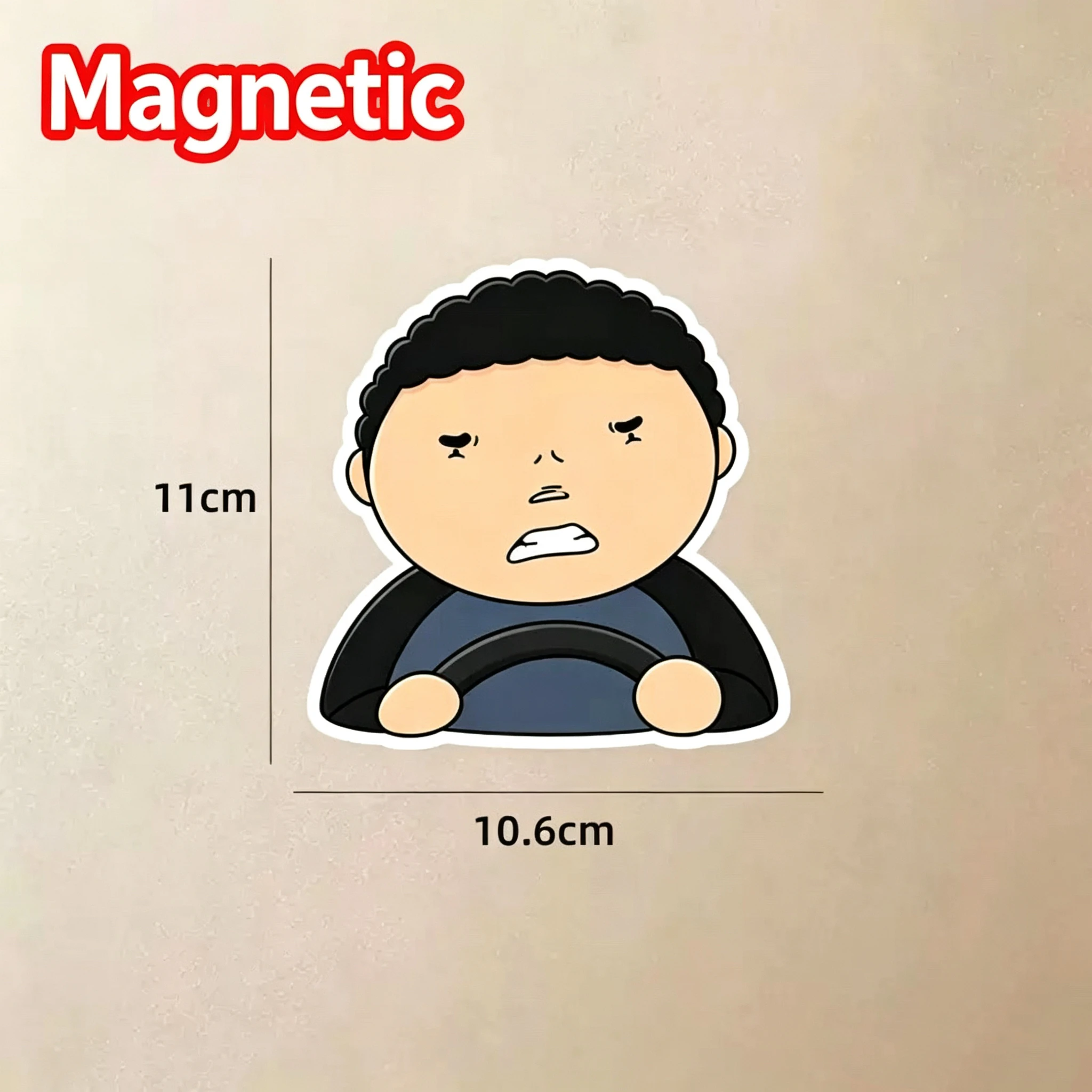 Angry Driver Cartoon Decal Available in Self Adhesive Sticker or Magnetic Version Cute Removable Decor for Car Refrigerator