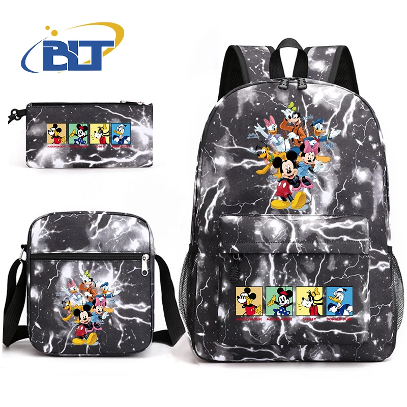 Mickey Mouse and Friends printed student school bag set kids backpack shoulder bag pencil case 3-piece set for boys and girls