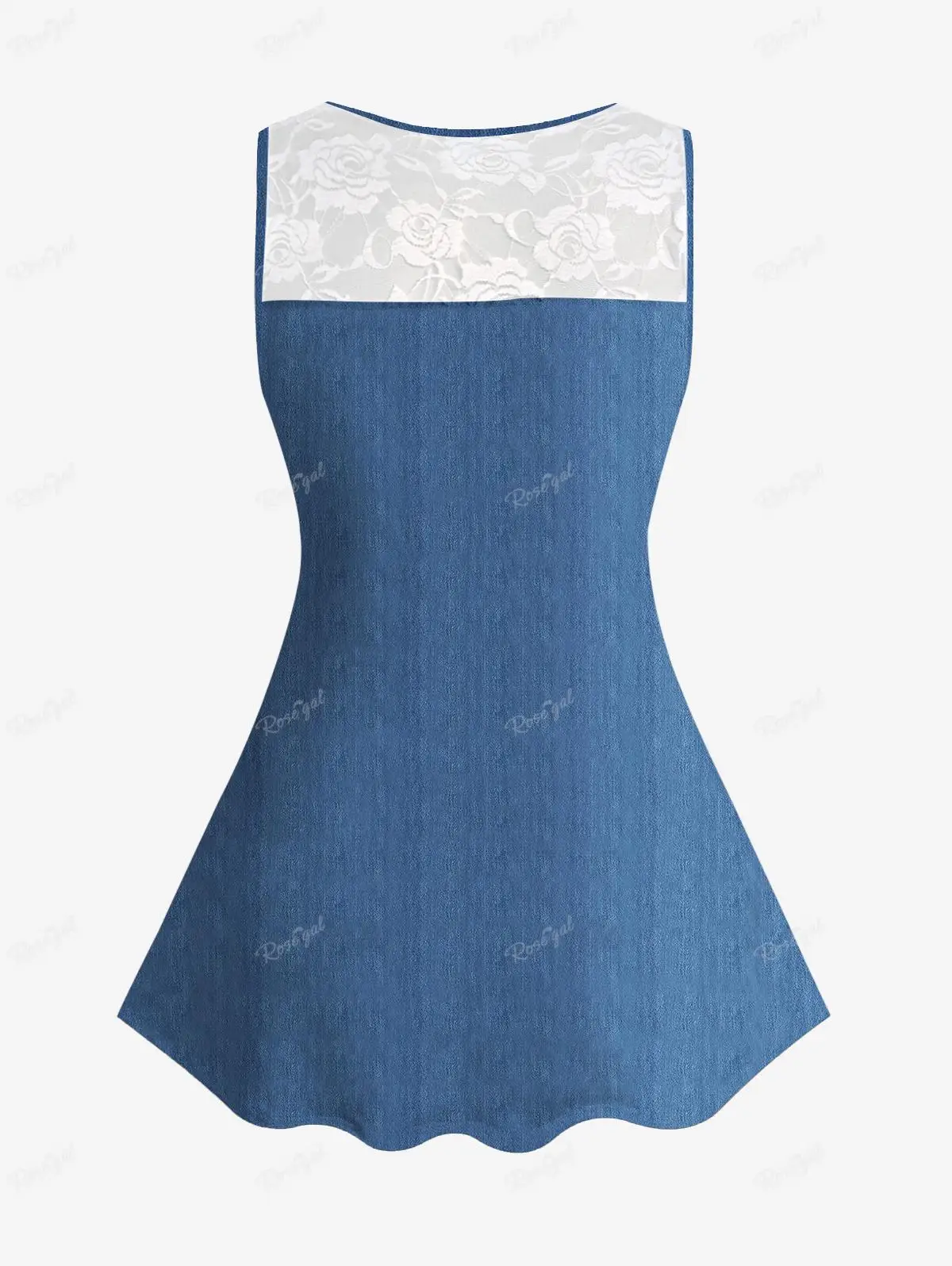 Women Fashion Lace Back Tank Top and Capri Leggings Plus Size Outfit 2 piezas Grommets Buckle Belt Zipper Denim 3D Printed