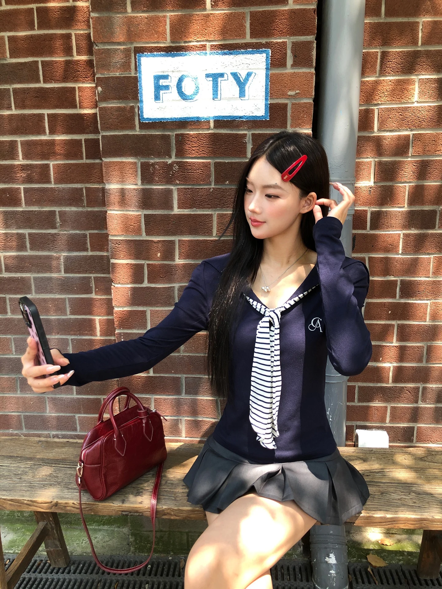 Slim Fit Long Sve Base irt Design Faion da donna High-End Feeling Autunno Nuovo arrivo T-shirt Comoda taglio dritto S...