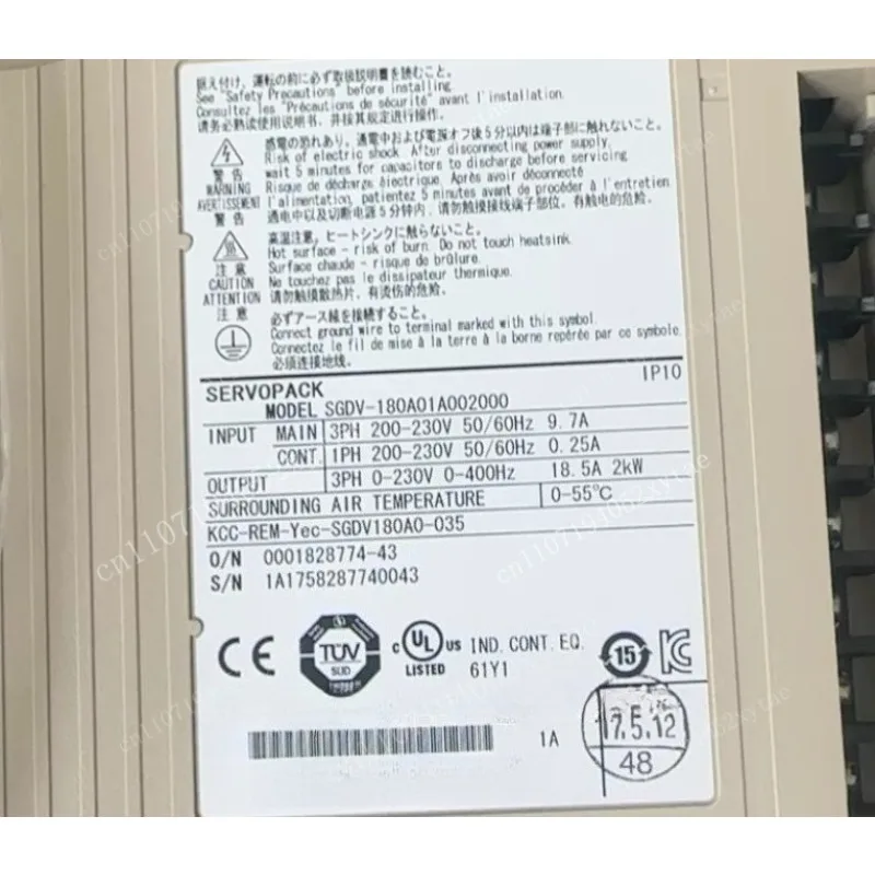 Sgdv series servo driver sgdv-180a01a 200v three-phase input, 2kw output