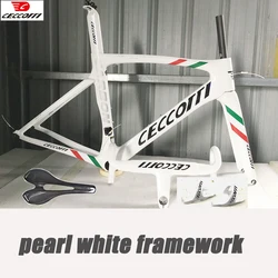 Most Popular Pearl White Color Road Bicycle Frame Available BSA Or PF30 BB Bike Framework Real T1000 Full Carbon Frame