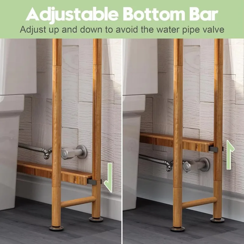 رفوف تخزين من الخيزران، والحمامات، ورفوف التخزين، والأنسجة المنزلية، والرفوف #5