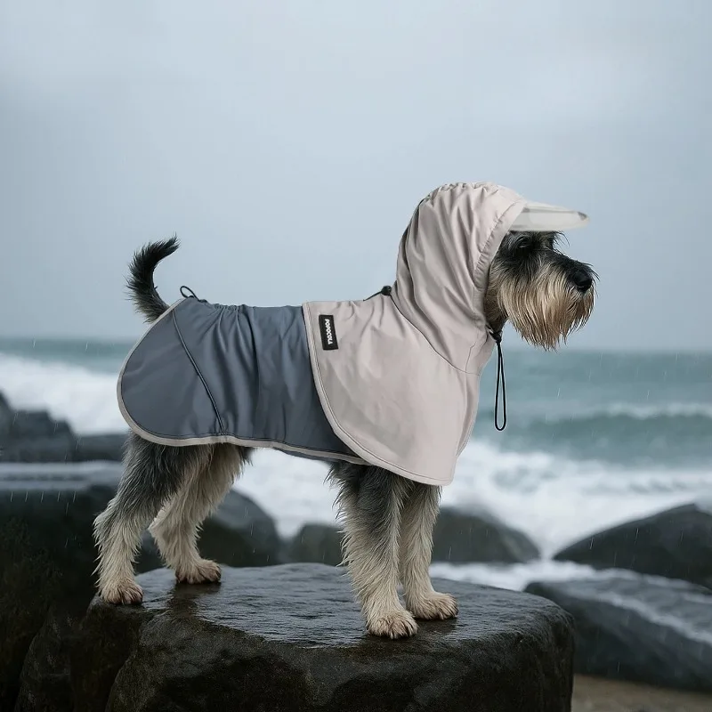 

Waterproof Dog Raincoat Cloak Protect Belly and Feet Reflective Strap Hooded Jacket Easy Clean Pet Jumpsuit Outdoor Supplies