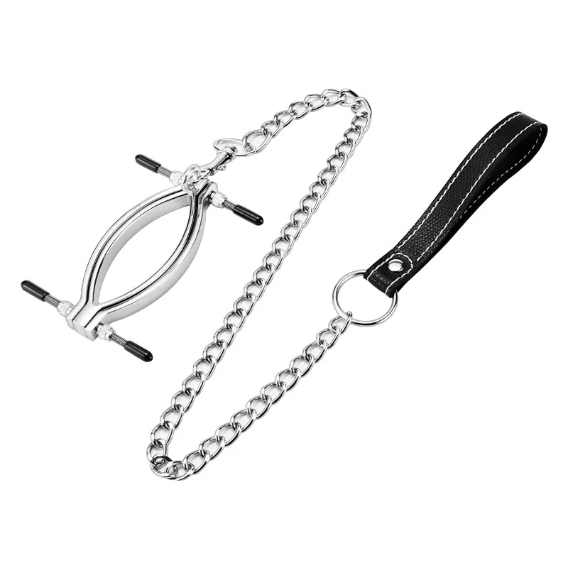 Labia Spreader Strap with Clamp Clip Onto Clitoris Spread Pussy Open Vagina Stimulator SM Bondage Nipple Sucker Sex Toys Erotic