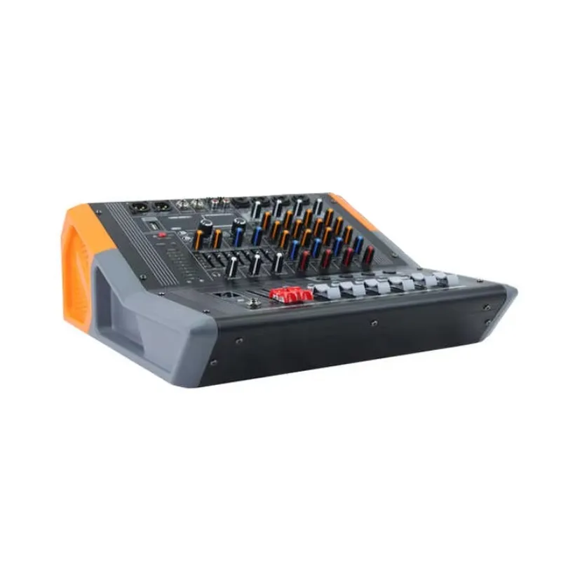 Hot Sale Professional 4 Channel Active Power Mixer with Built-in Amplifier 600 Watts Mixer Amplifier Audio