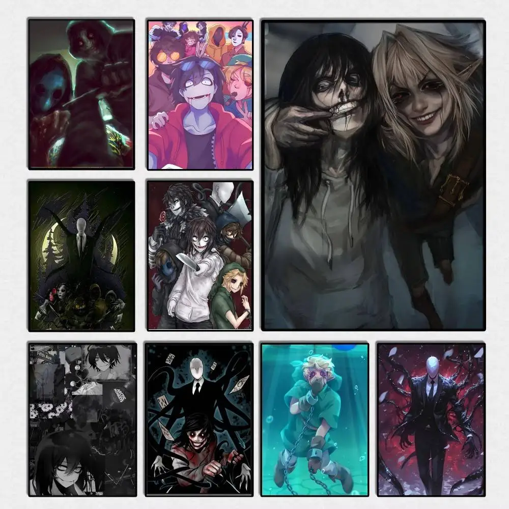 Hot Anime Video Game C-Creepypasta Manga  Posters Fancy Wall Sticker for Living Room Bar Decoration Wall Decor