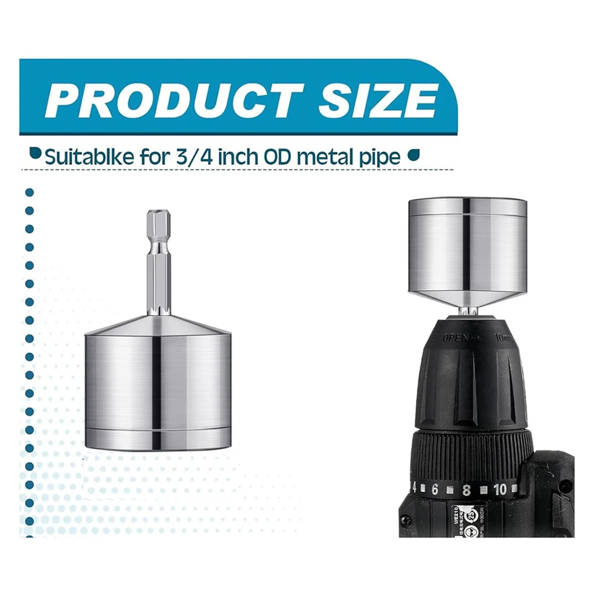 Limpador de tubos de cobre e metal, 2 pacotes com 2 escovas substituíveis, escova de limpeza de tubos para furadeira (1/2 tamanhos, 3/4 tamanhos) quente