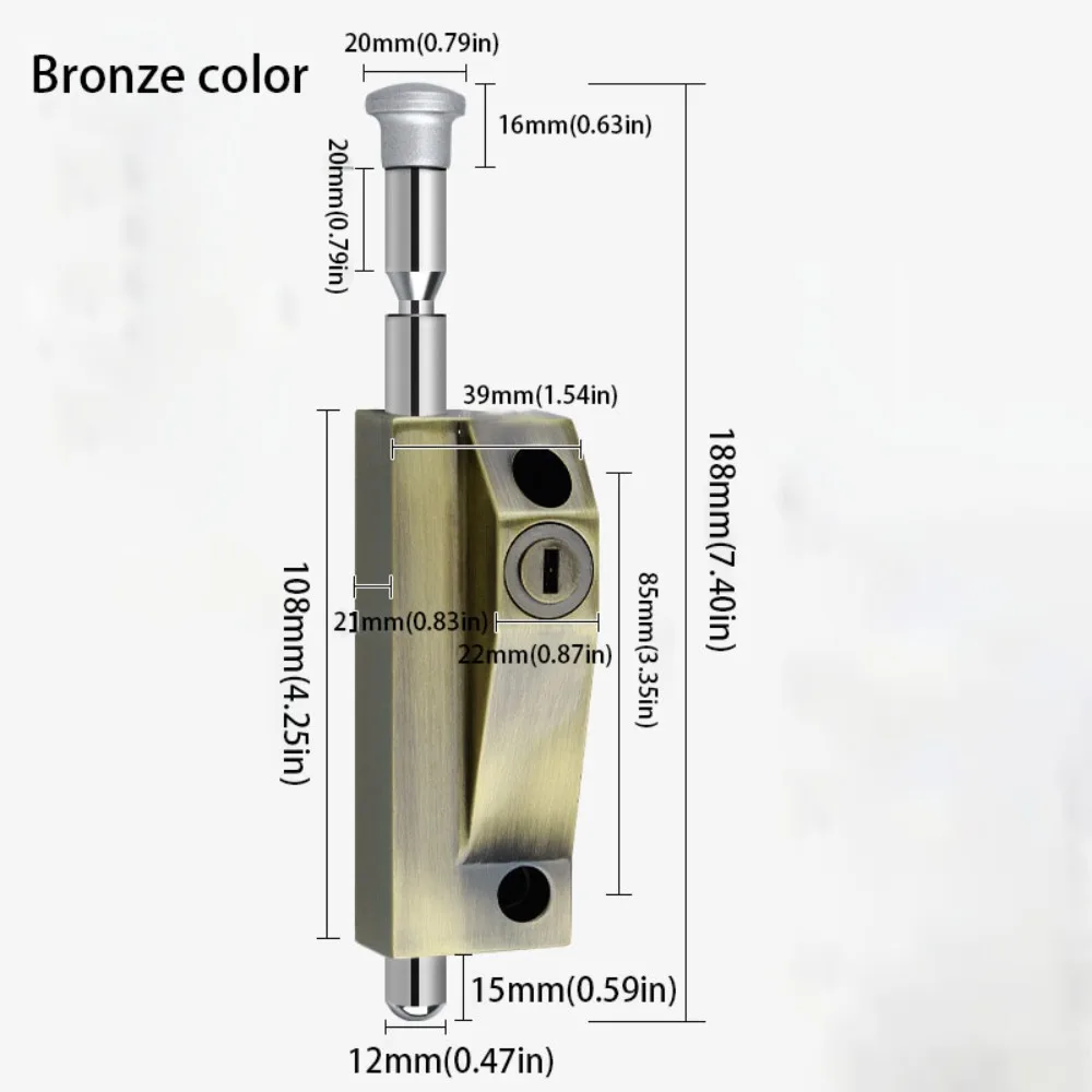 

Aluminum Alloy Framed Door Lock Double Door Lock Revolving Lock Invisible Double Lock Anti-Theft Floor Bounce Door Lock