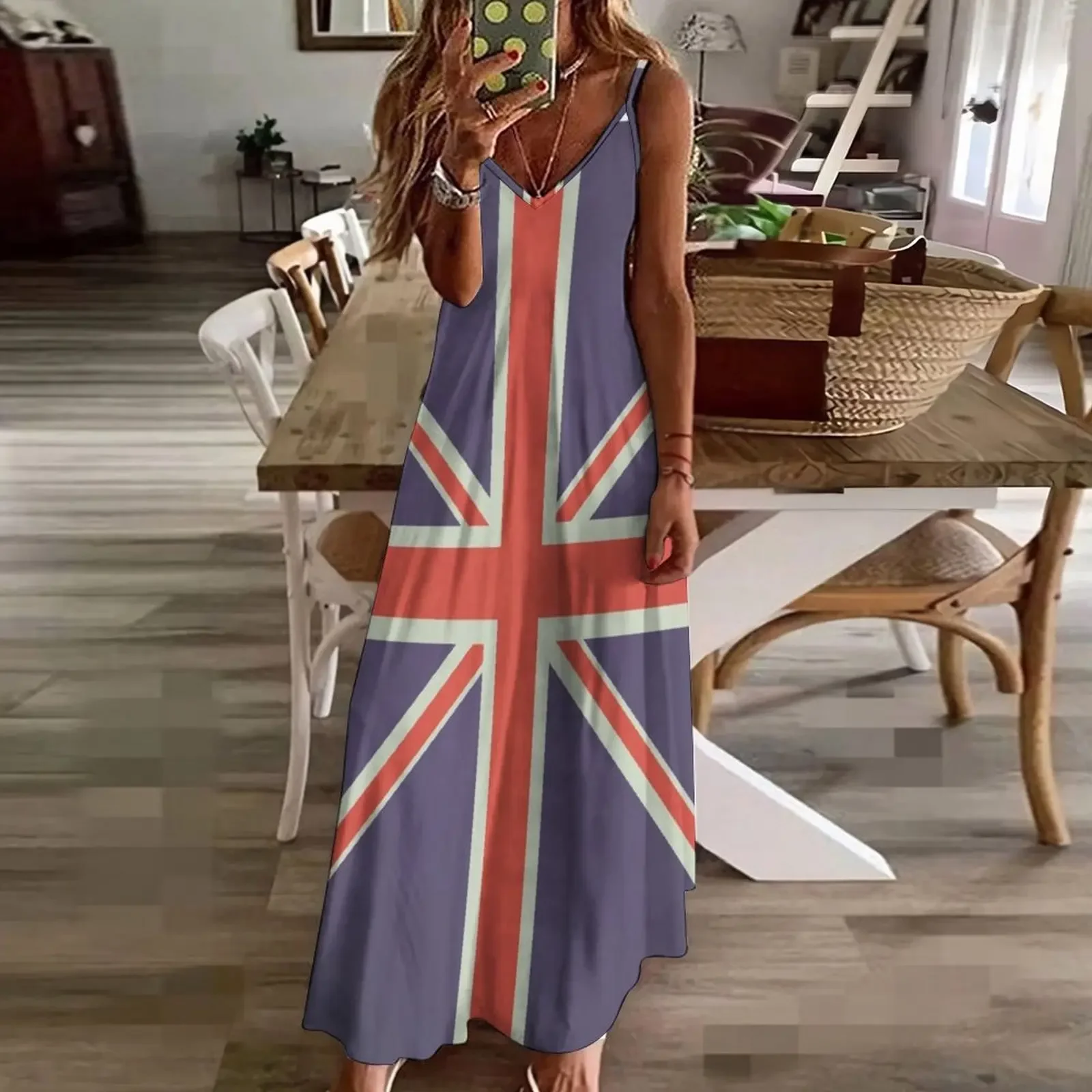 Britânico Mod Union Jack Design Vestido Sem Mangas Vestidos de Noiva vestidos femininos para mulheres 2025