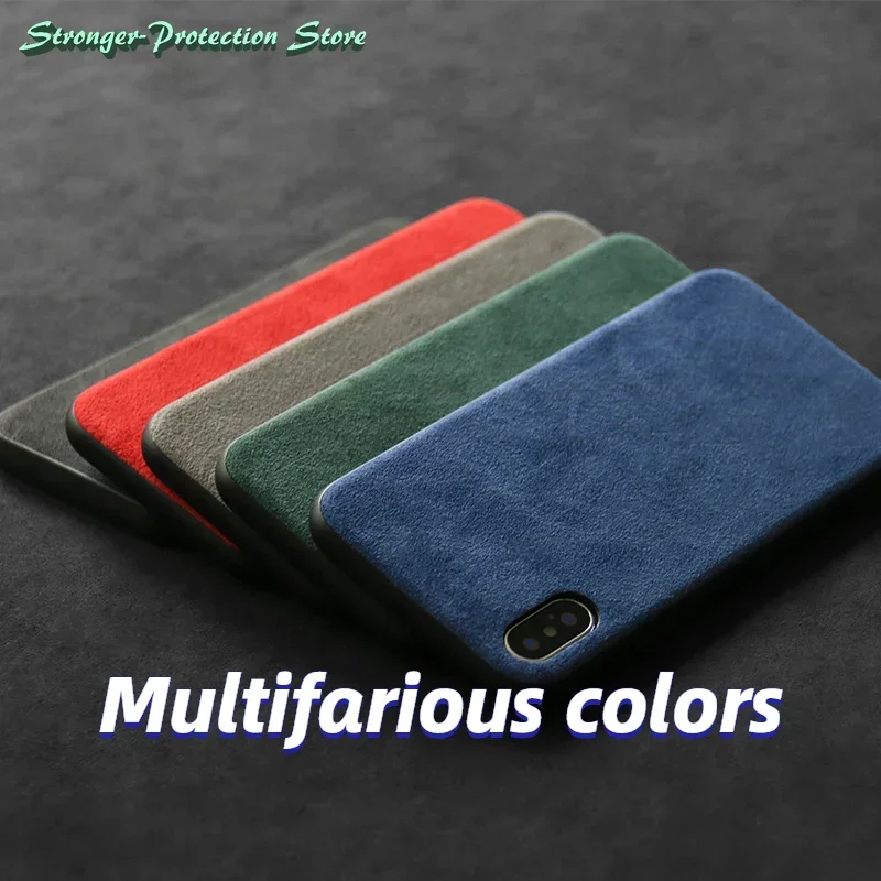 Italian Suede Leather Case for iPhone 15 14 13 12 Pro Max 11 Xs Max Luxury Business Phone Case iPhone xr 6 7 8 Plus SE case