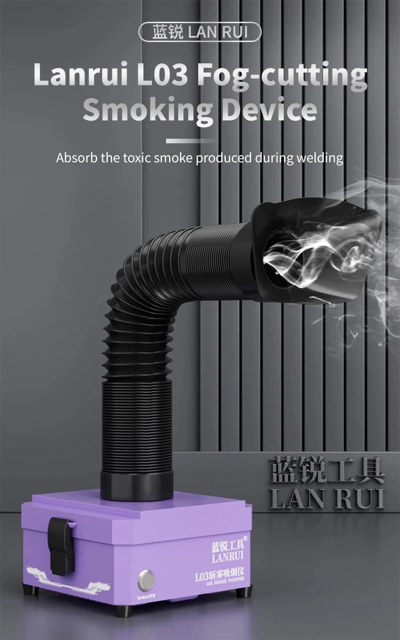 Lanrui L03 Solder Fume Extractor,Smoke Purifier,Powerful Suction Smoke For Welding Smoke Absorption Efficient 3 Layer Filtration