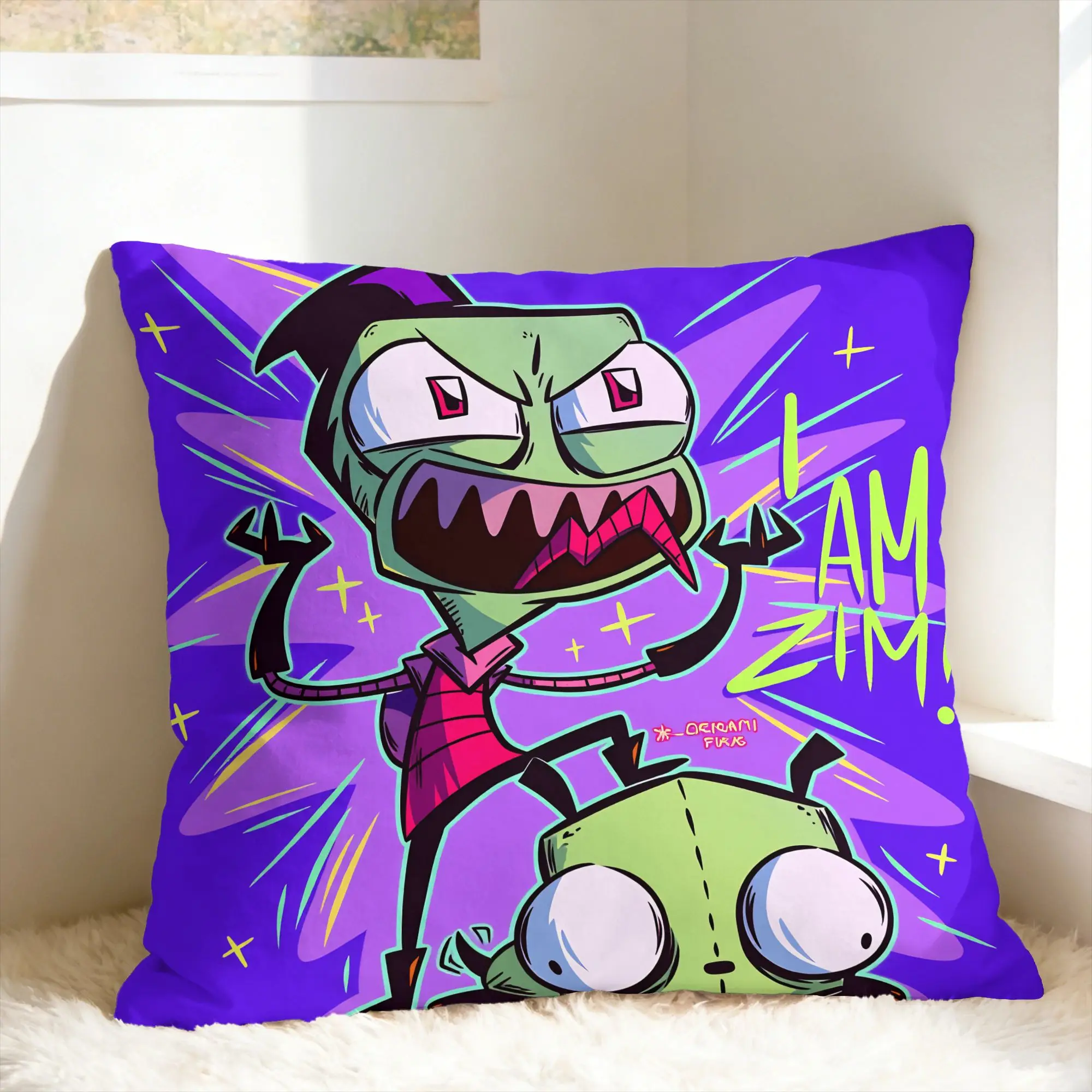 Pillow Case I-Invader ZIM Anime Comfy  Pillow Cover For Sofa Bedroom Home Decor Cute Funny Pillowcases