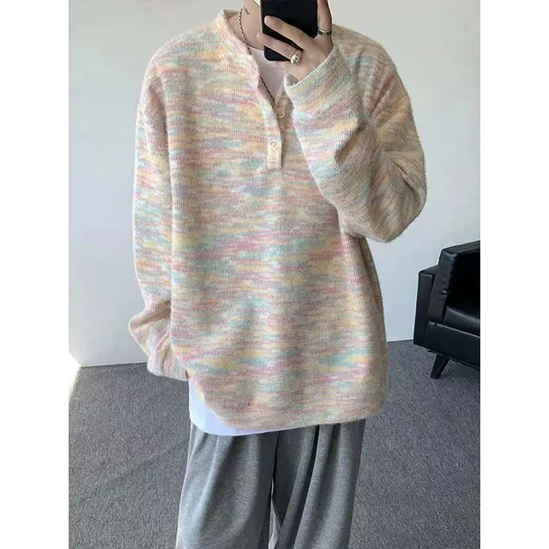 

Spring Long Sleeved T-shirt Men Color Casual T Shirt Men Streetwear Hip-hop Loose Striped T-shirt Mens Top Large Size 5XL