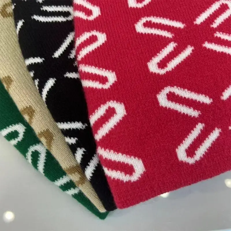 

652F эластичная ветрозащитная зимняя шапка вязаная шапка с жаккардовым узором для женщин и мужчин, теплая шапка для ушей, мягкие