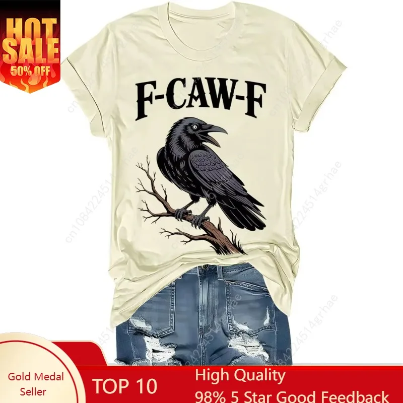 

F Caw F T Shirt Women Men Fcawf Crow Graphic Tee F-Caw-F Crow Shirt Graphic T Shirts Women Clothes