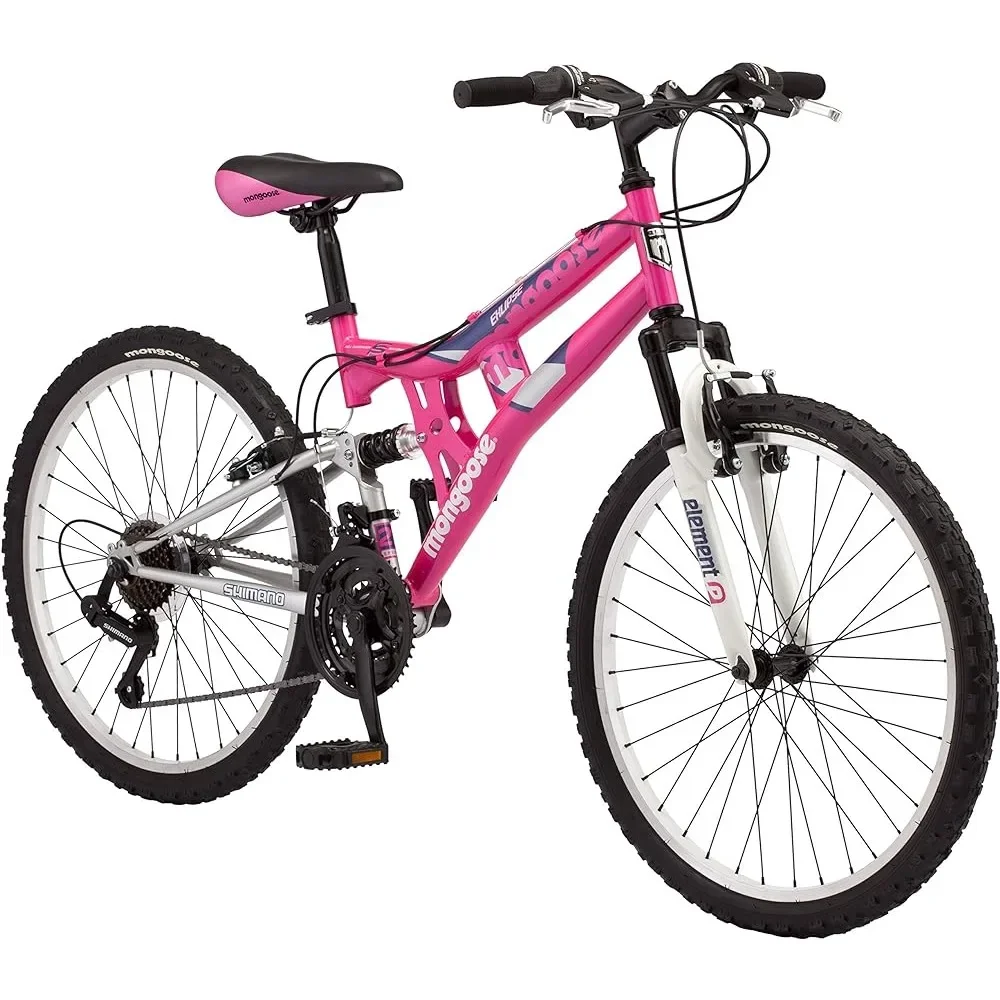 

Full Dual-Suspension Mountain Bike for Kids, Featuring 15-Inch/Small Steel Frame and 21-Speed with 24-Inch Wheels Freight free