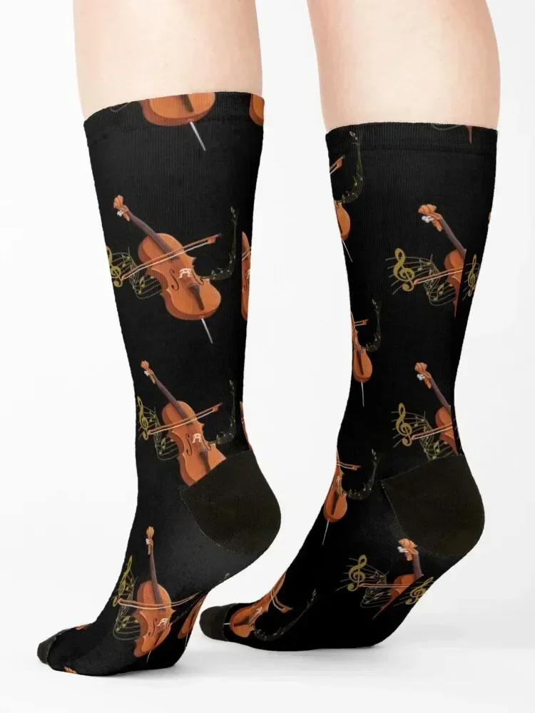 Musical Instrument Cellist Cello Socks Men's Stockings man funny sock set Socks Ladies Men's