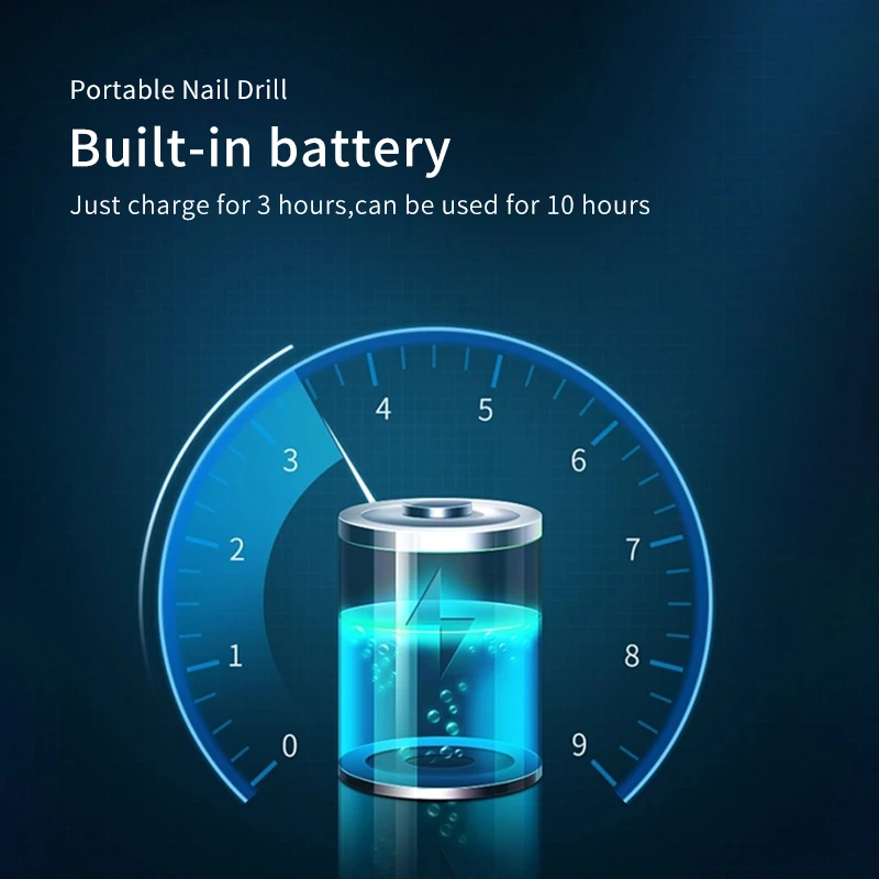 35000 RPM Draagbare Nagelboor Manicure Machine Nagelpolijstmachine voor Gel Elektrische Boor Nagels Oplaadbare Nagel Polijsten Thuis Salon