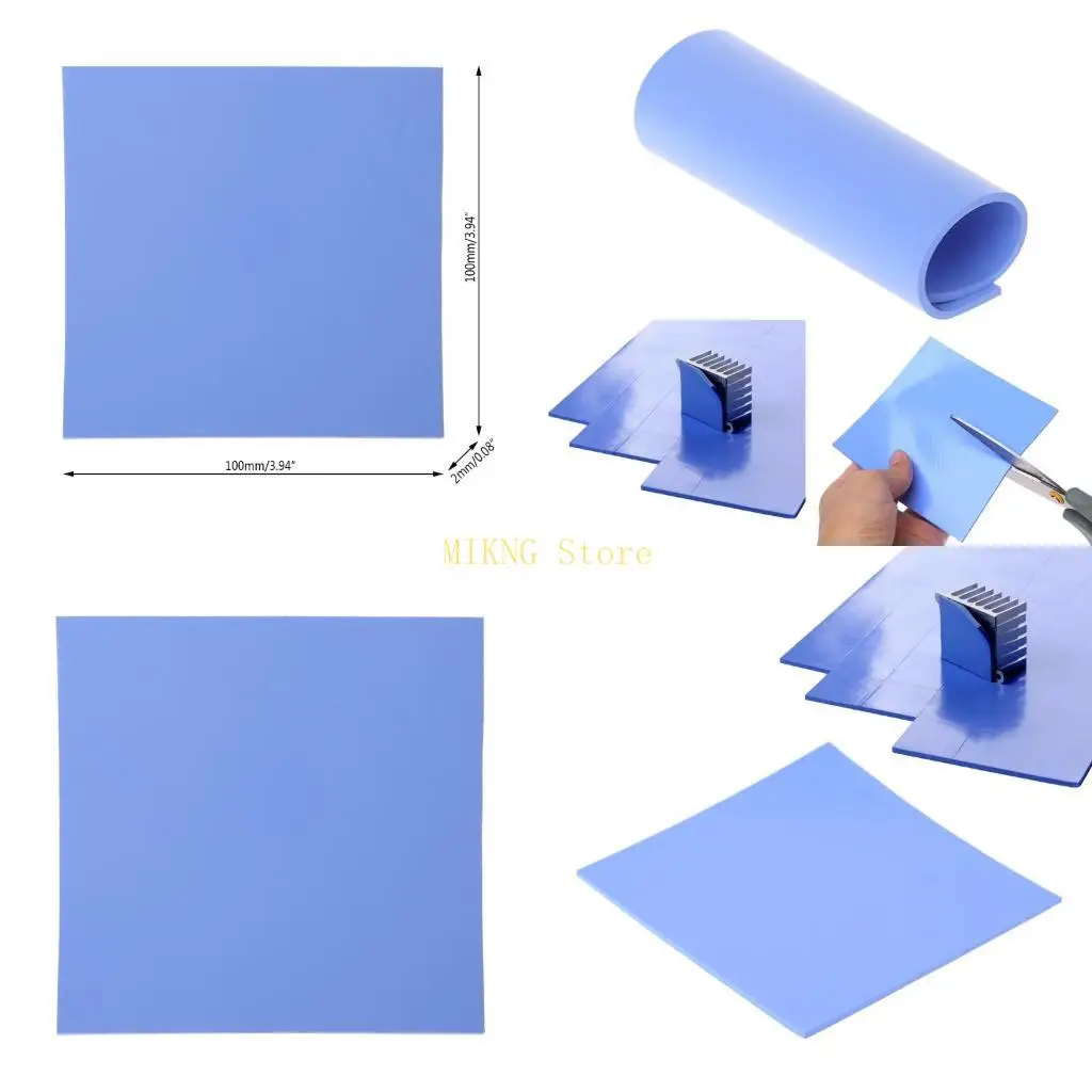 100x100x2mm Thermal Pad, GPU Soft Silicone Thermal Conductive Pads best sale