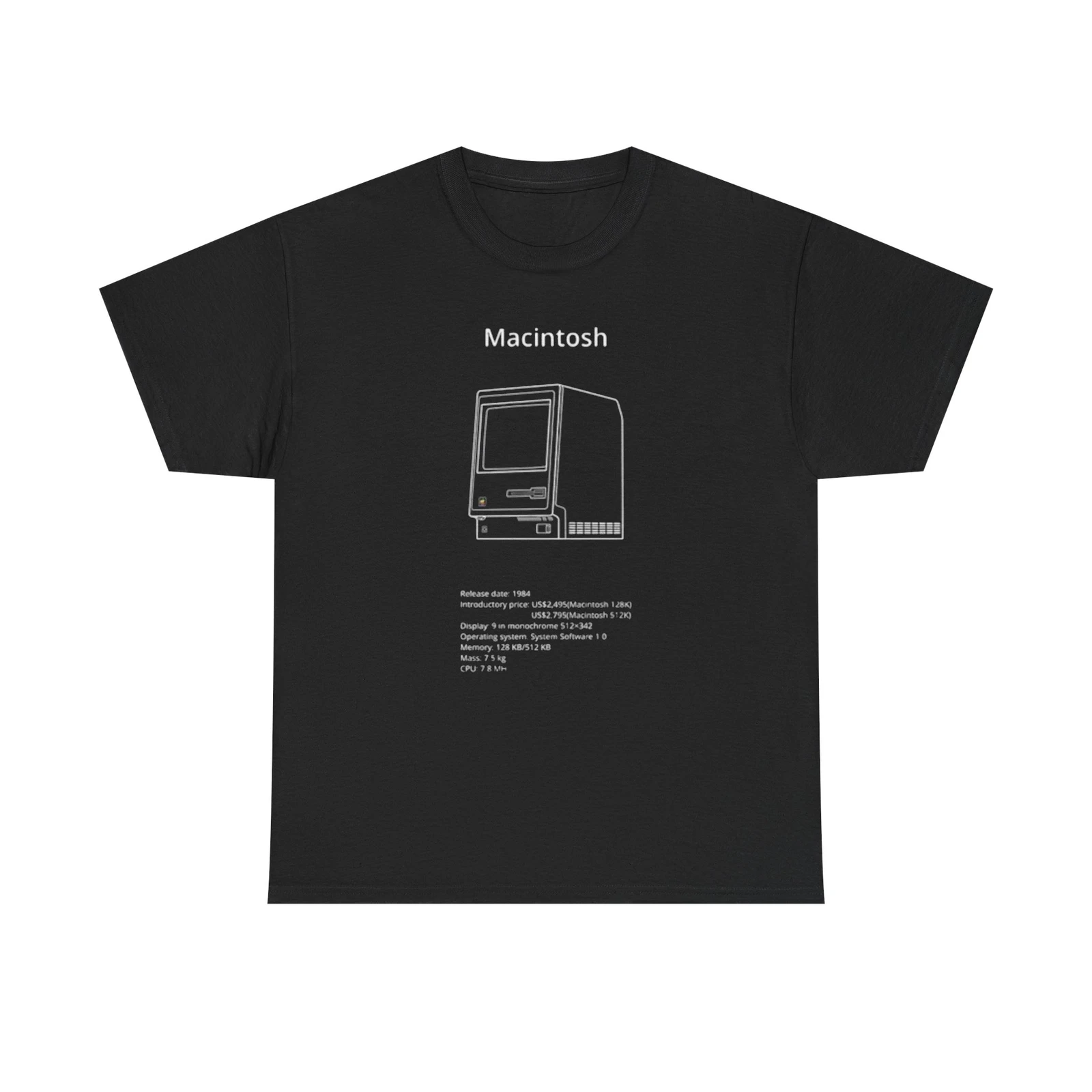 

Macintosh Computer Graphic T Shirt Retro Tech Unisex Heavy Cotton Tee