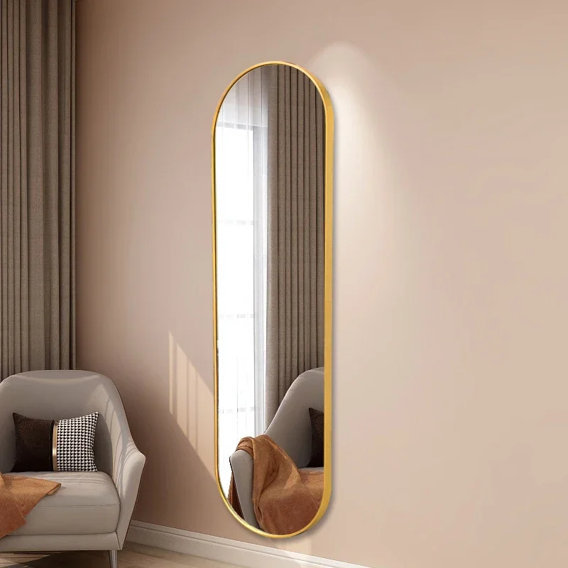 Art Living Room Mirror Blocks Oval Makeup Nordic Organizer Dressing Mirror Modern Creative Girls Miroir Mural Household Products