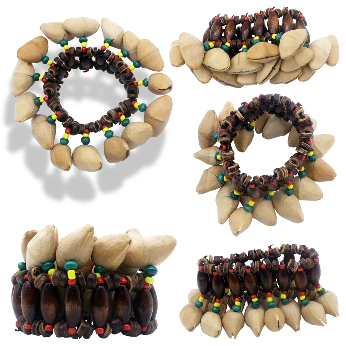 2/5/10 Pcs Shells Nuts Shell Bracelet Handbell Ethnic Wind For Djembe African Drum Conga Percussion Instrument Parts Musical