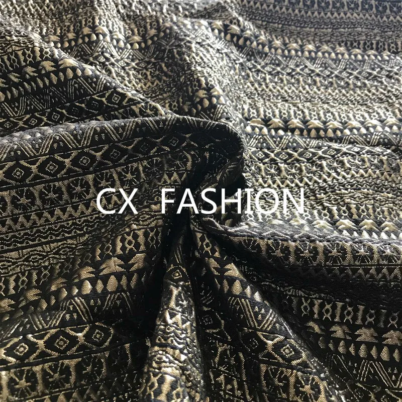 Metal Wire Jacquard Clothing Fabric Ethnic Style for Performance Costume Handmade Bag Tablecloth Diy Sewing By The Meter Cloth