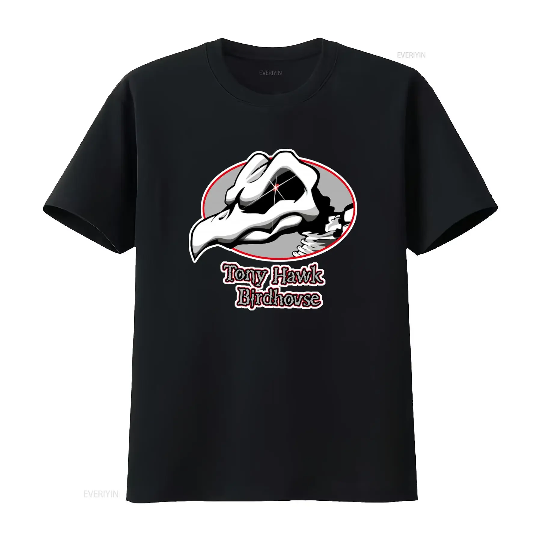 Camiseta con estampado BIRDHOUSE TONY HAWK, diseño único y elegante para los amantes del skate, estilo vintage, informal y versátil para hombre