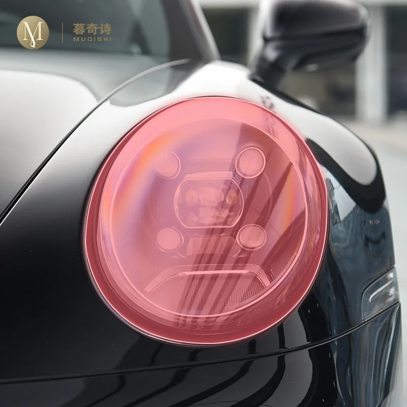 

pre cut For Porsche 911 2019-2025 car exterior headlight scratch resistant TPU protective film transparent/smoked black PPF FILM