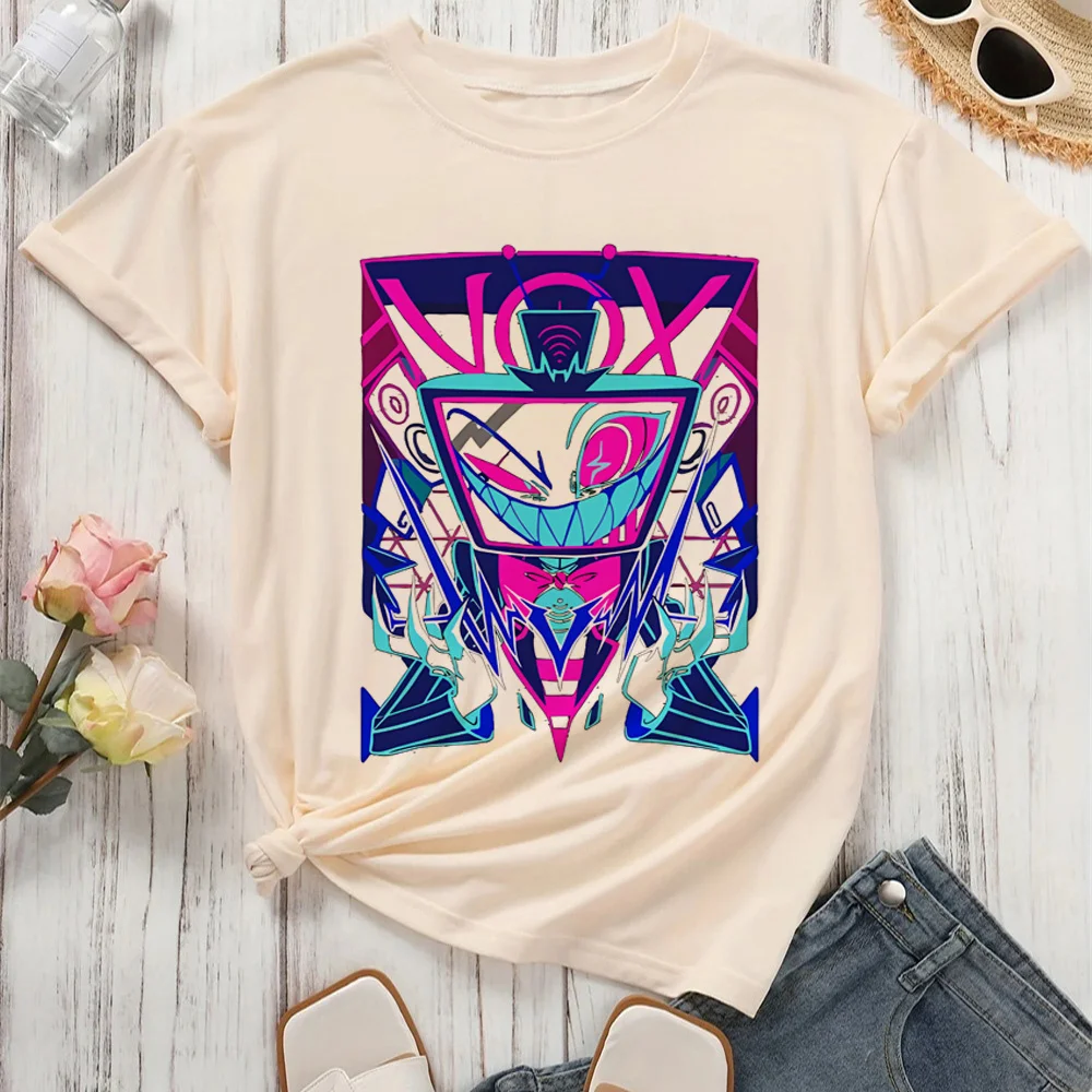 Vox Hazbin Hotel top tees female 2000s Trendy Y2k Comfortable University tshirt Classic Breathable 2000s kawaii Trendy Digital