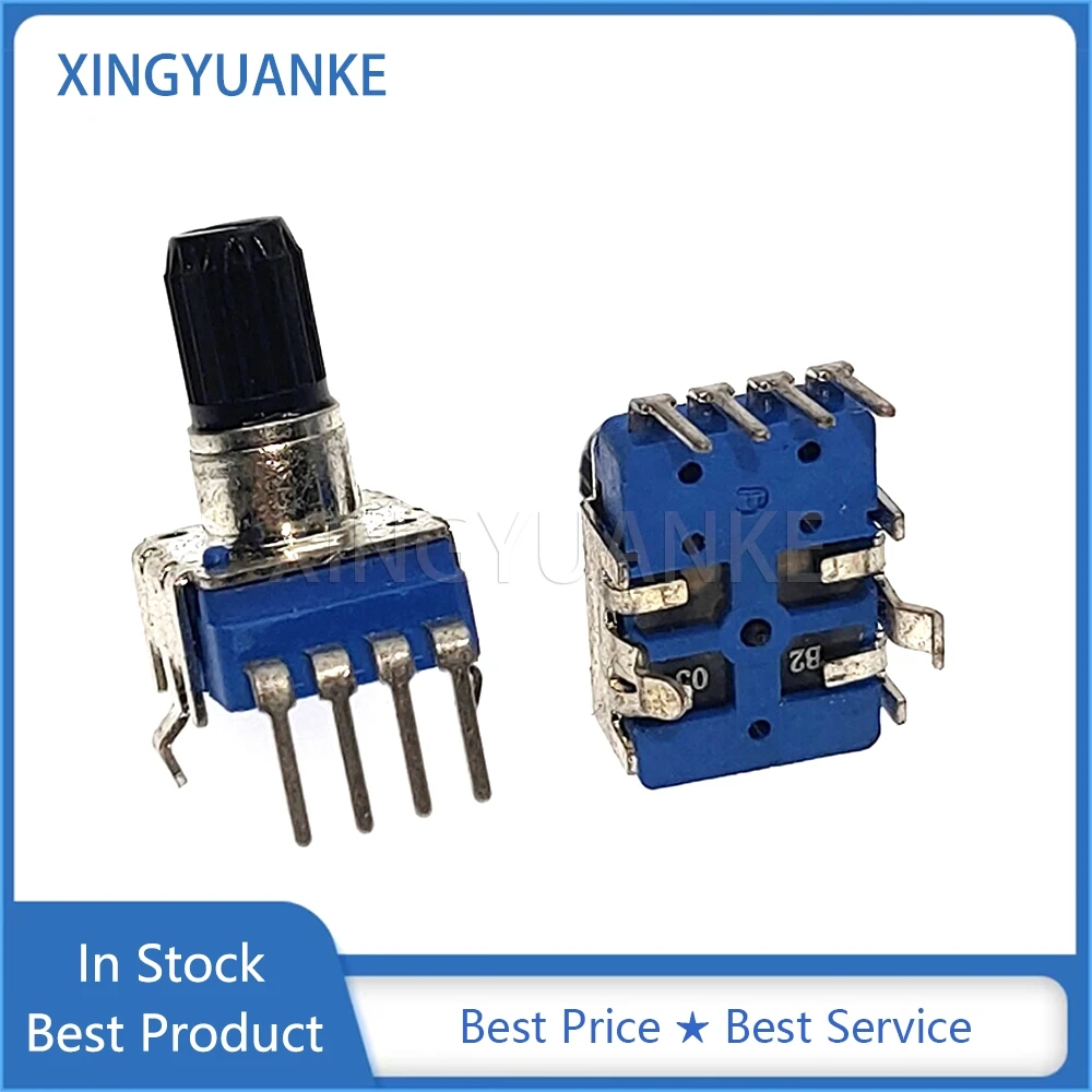 

5PCS RK11 Type Single 4-Pin B20K B203 Power Amplifier Volume Audio Rotary Potentiometer Flower Shaft Length 13MM