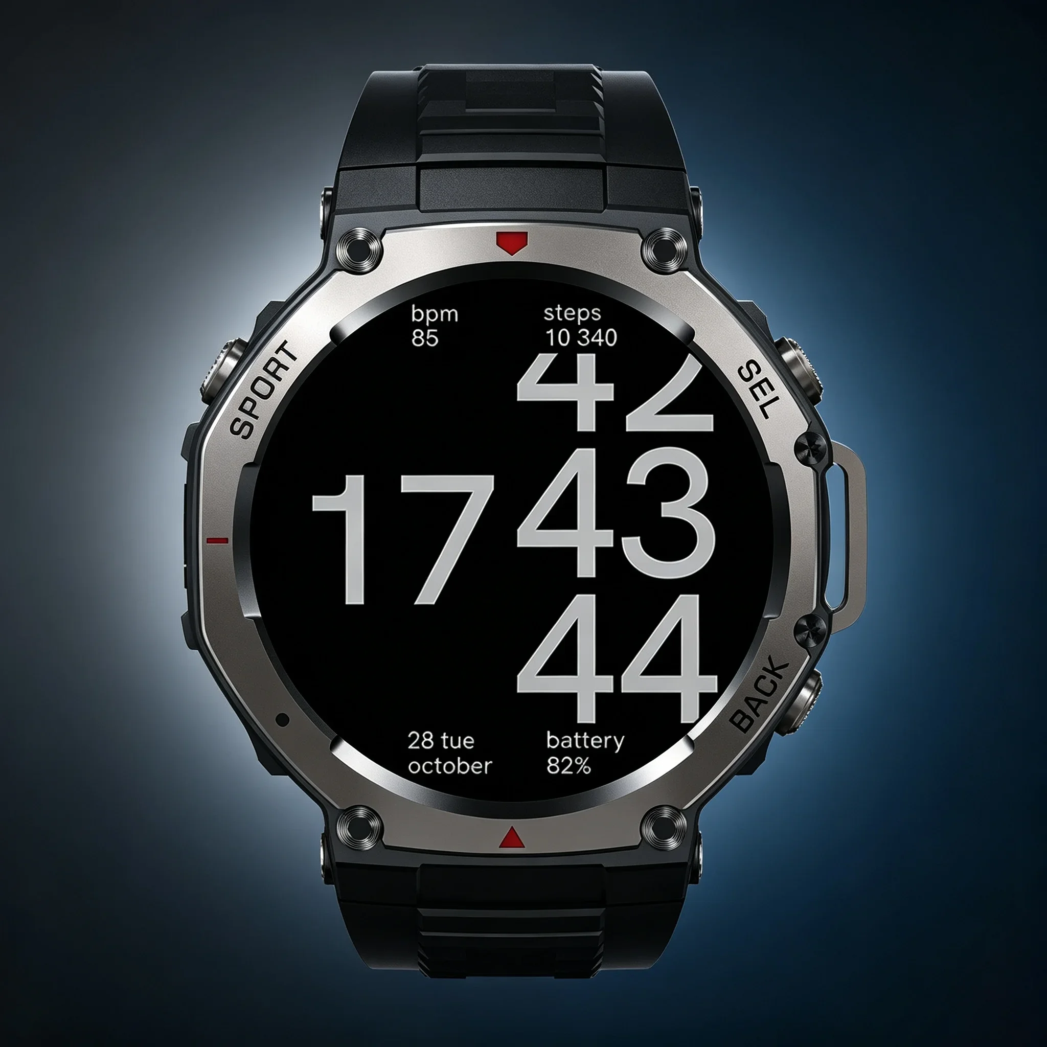 New Rugged Smart Watch with GPS 500mAh Battery 170 Sport Modes 5ATM Waterproof Bluetooth Call AMOLED Display for Fitness Outdoor