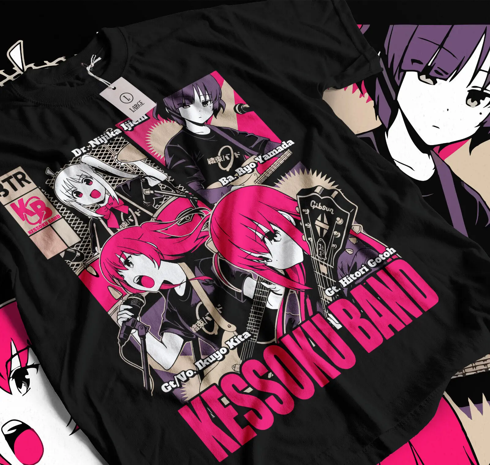 band of girls t-shirt anime best manga Bocchi the Rock music style guitar bac016