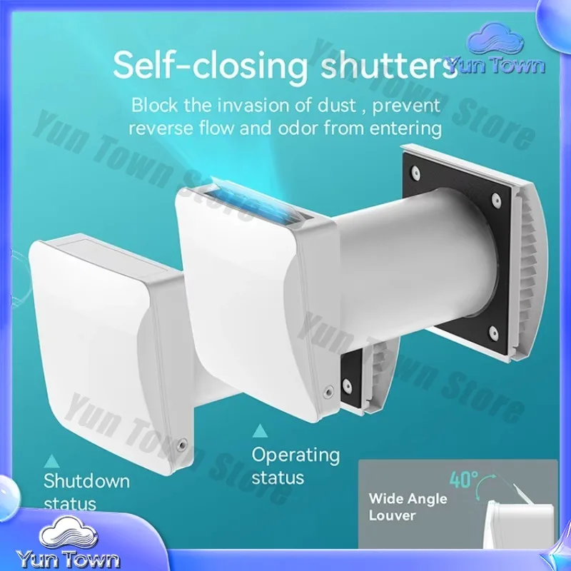 Mini Single Room ERV for Wifi Control Wall Mounted Ductless Heat Recovery Ventilation System Air Filter for Indoor Air