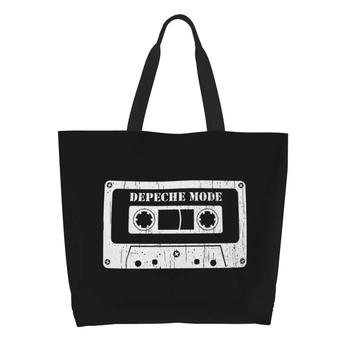 Electronic Rock  Cool Mode Grocery Tote Shopping Bag Women Custom Canvas Shoulder Shopper Bag Large Capacity Handbag